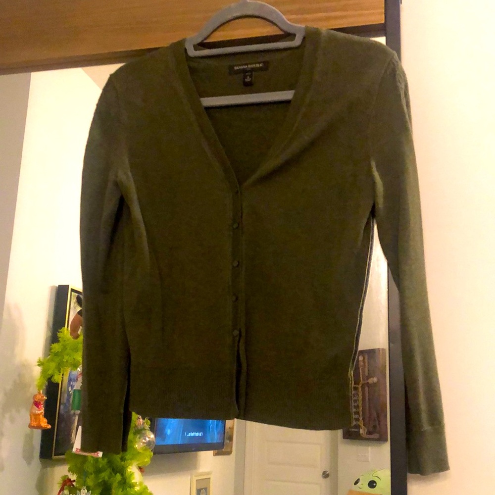 Banana Republic Small Olive Green Cardigan